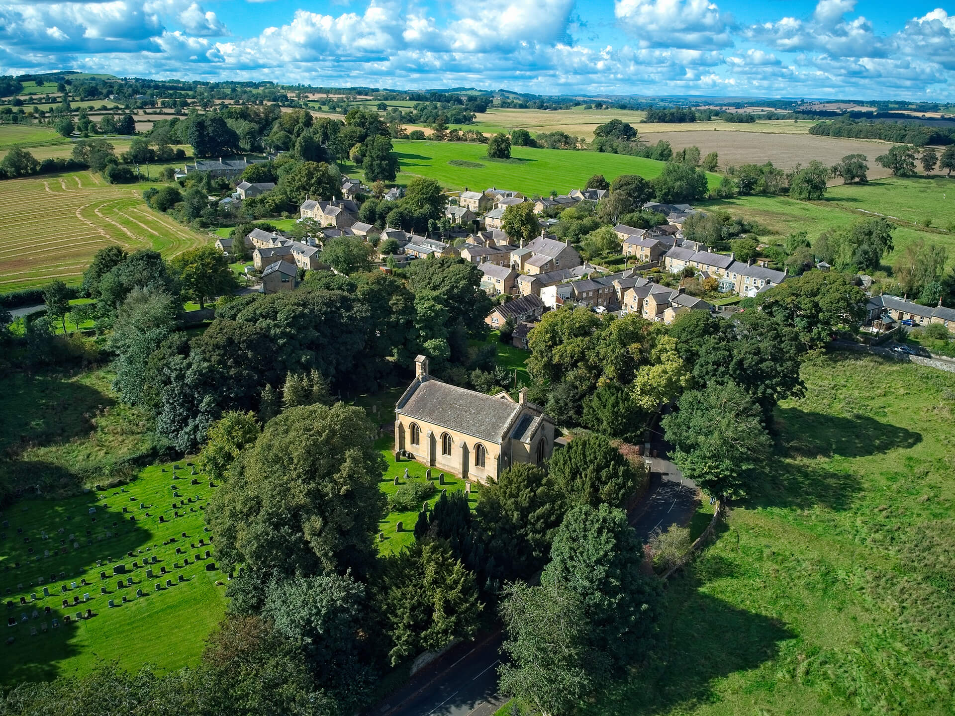Humshaugh2 – 1920w Aerial view of Humshaugh