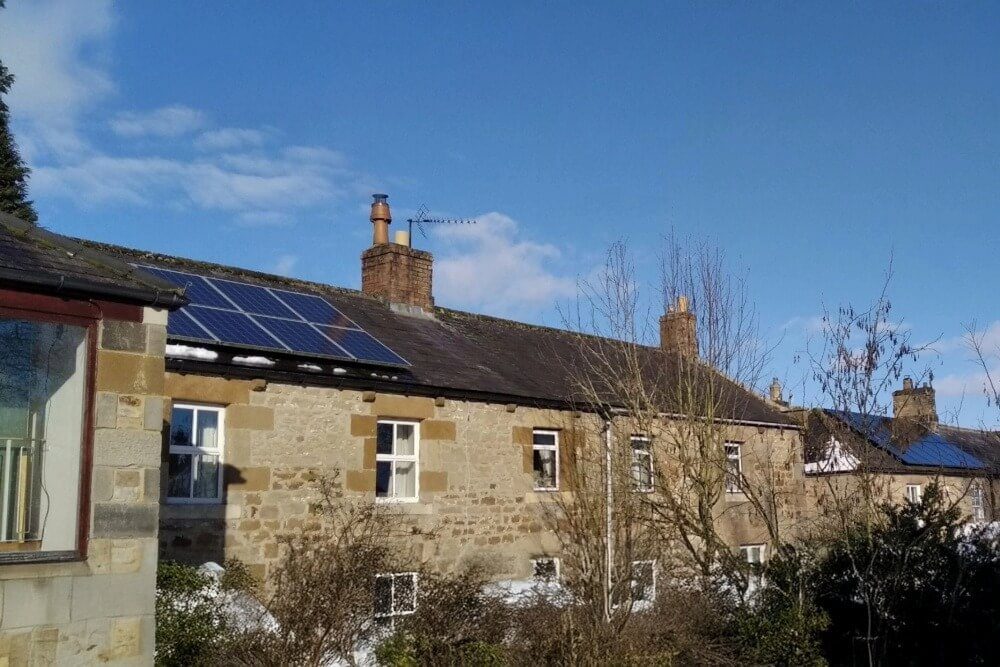 SolarPanels-1000w Solar panels on a roof in Humshaugh